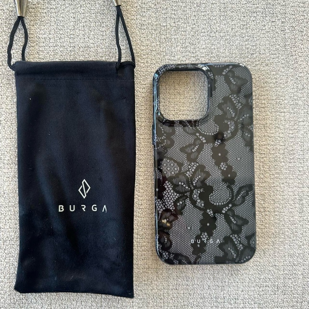 burga iphone 14 pro max black lace case